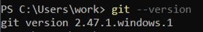 Git is installed