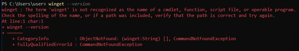 WinGet is not installed
